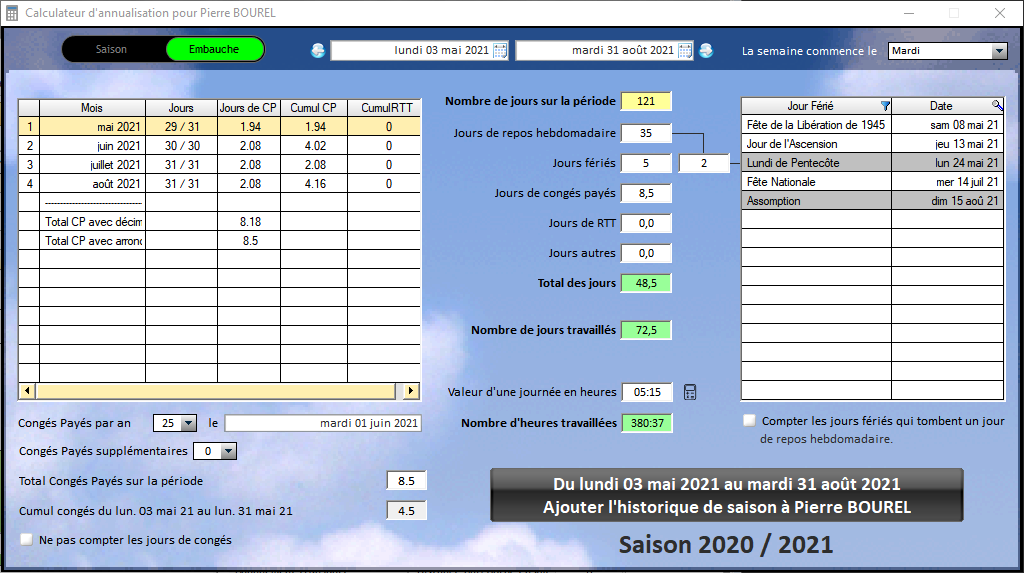L'annualisation